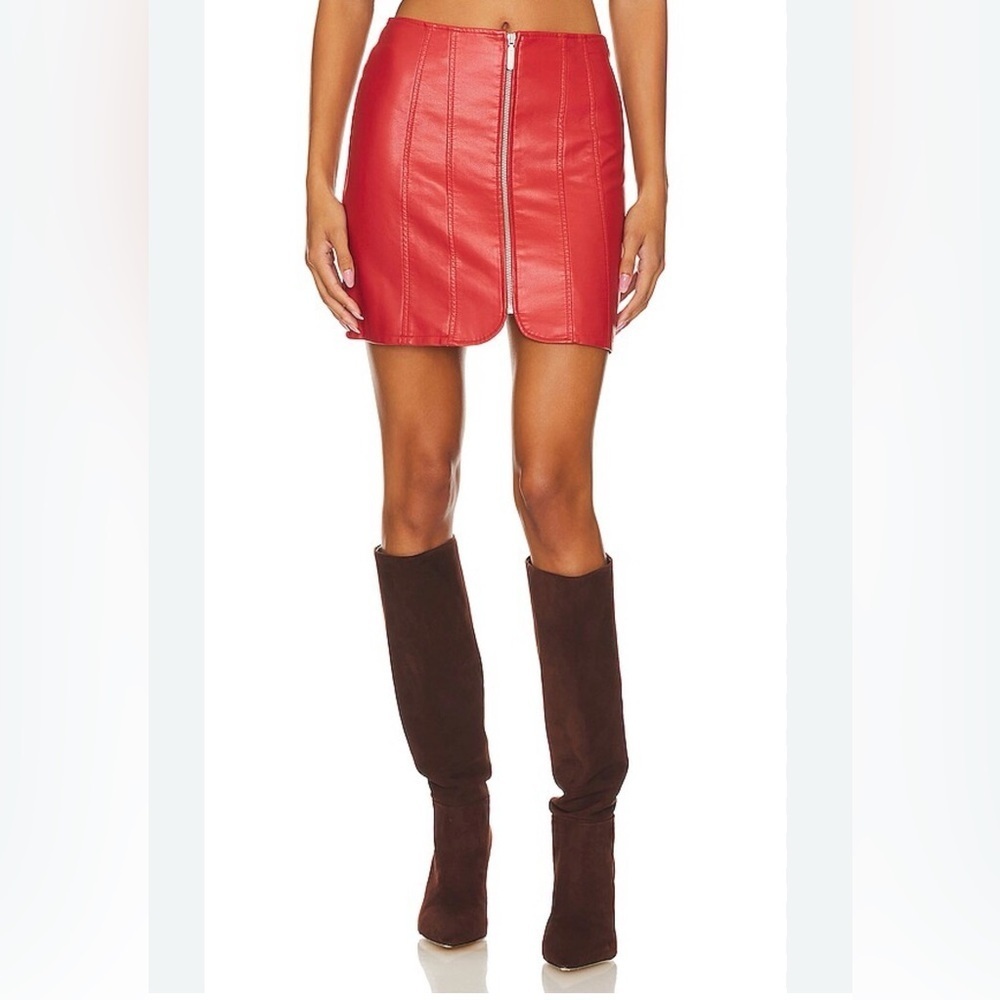 Free people womens Layla faux leather mini skirt size 6
